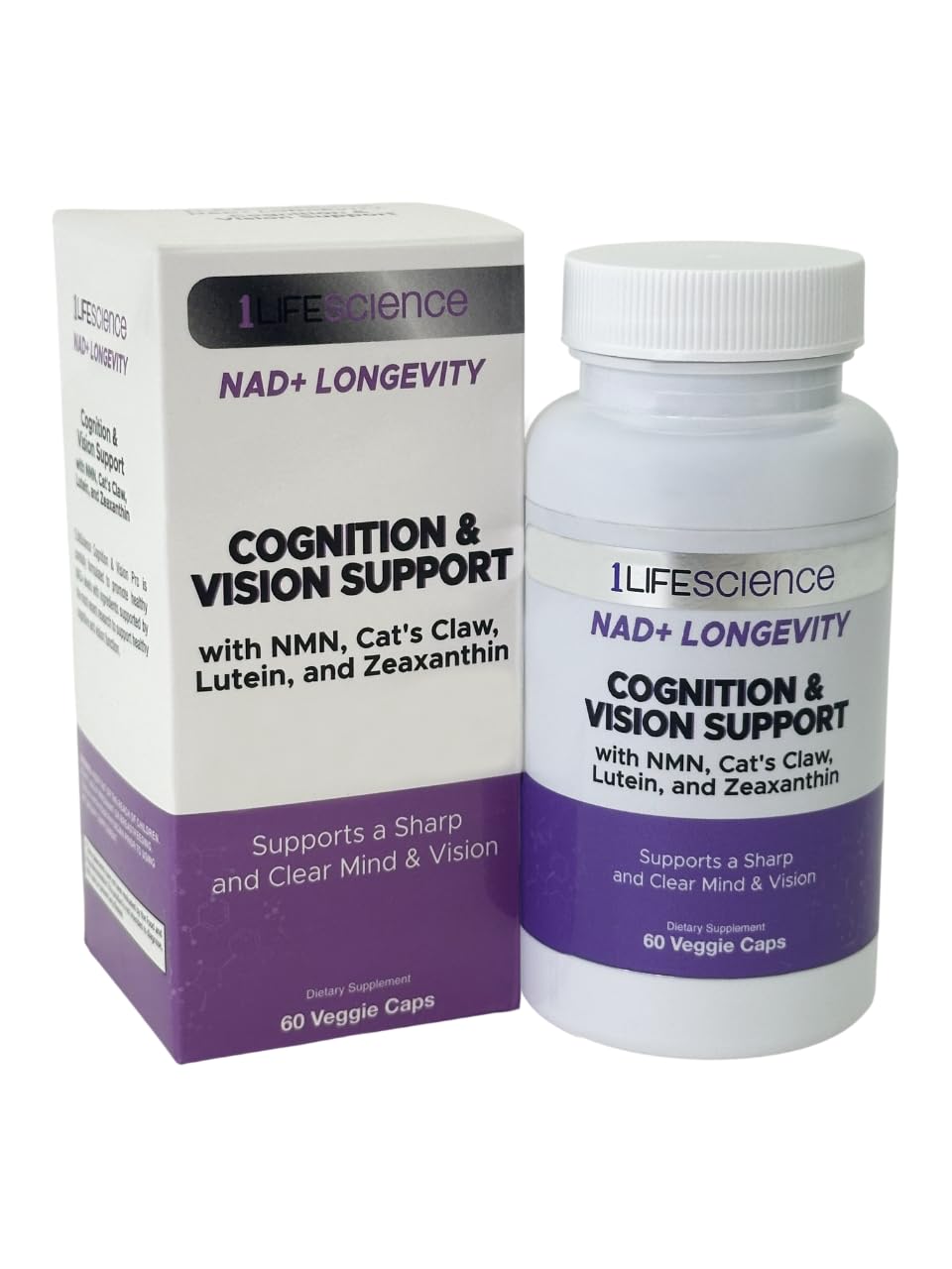 1LifeScience Cognition & Vision Support Supplement – NMN, Lion’s Mane, Cat’s Claw, Apigenin, PQQ & Lutein – NAD+ Support Formula – cGMP Made in USA – 60 Caps 1LifeScienceBuy Supplements Australia