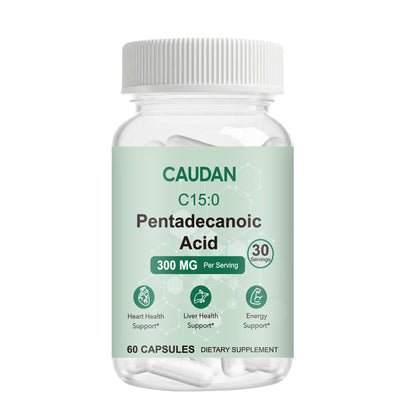 C15:0 Pentadecanoic Acid Supplement with Omega-3, CoQ10, NAD+, Vitamins, Essential Acids for Longevity Supplement, Liver Health, Energy Support - 60 ct CAUDANBuy Supplements Australia