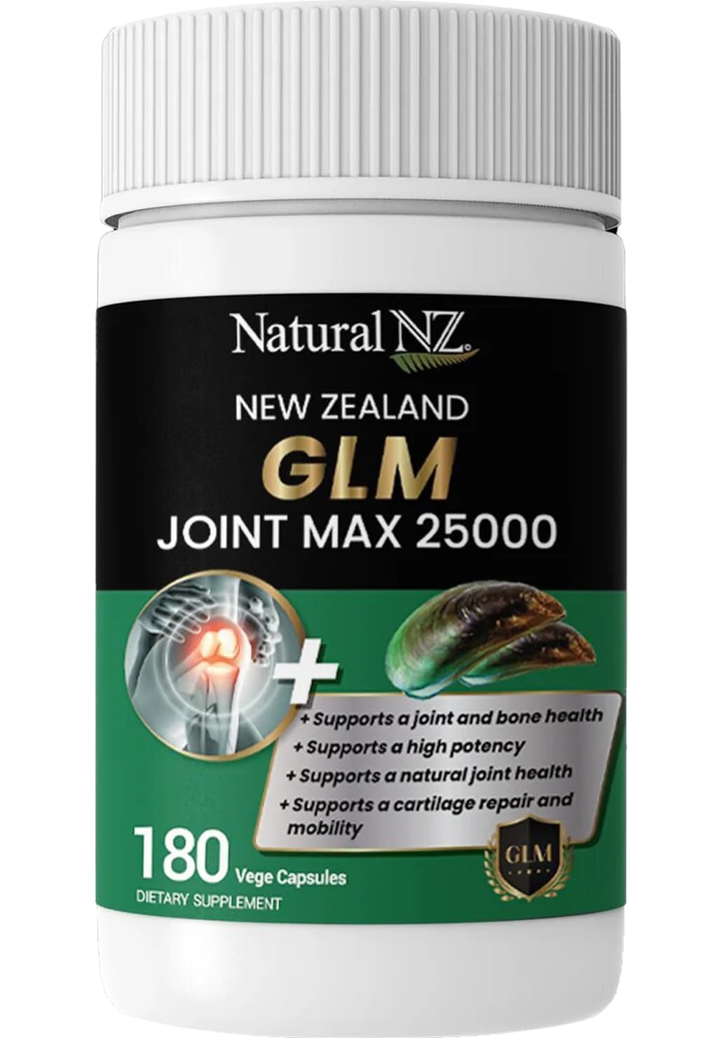 Natural NZ GLM (Green Lipped Mussel) Joint Max 25000 180 Capsuels (1) Natural NZBuy Supplements Australia