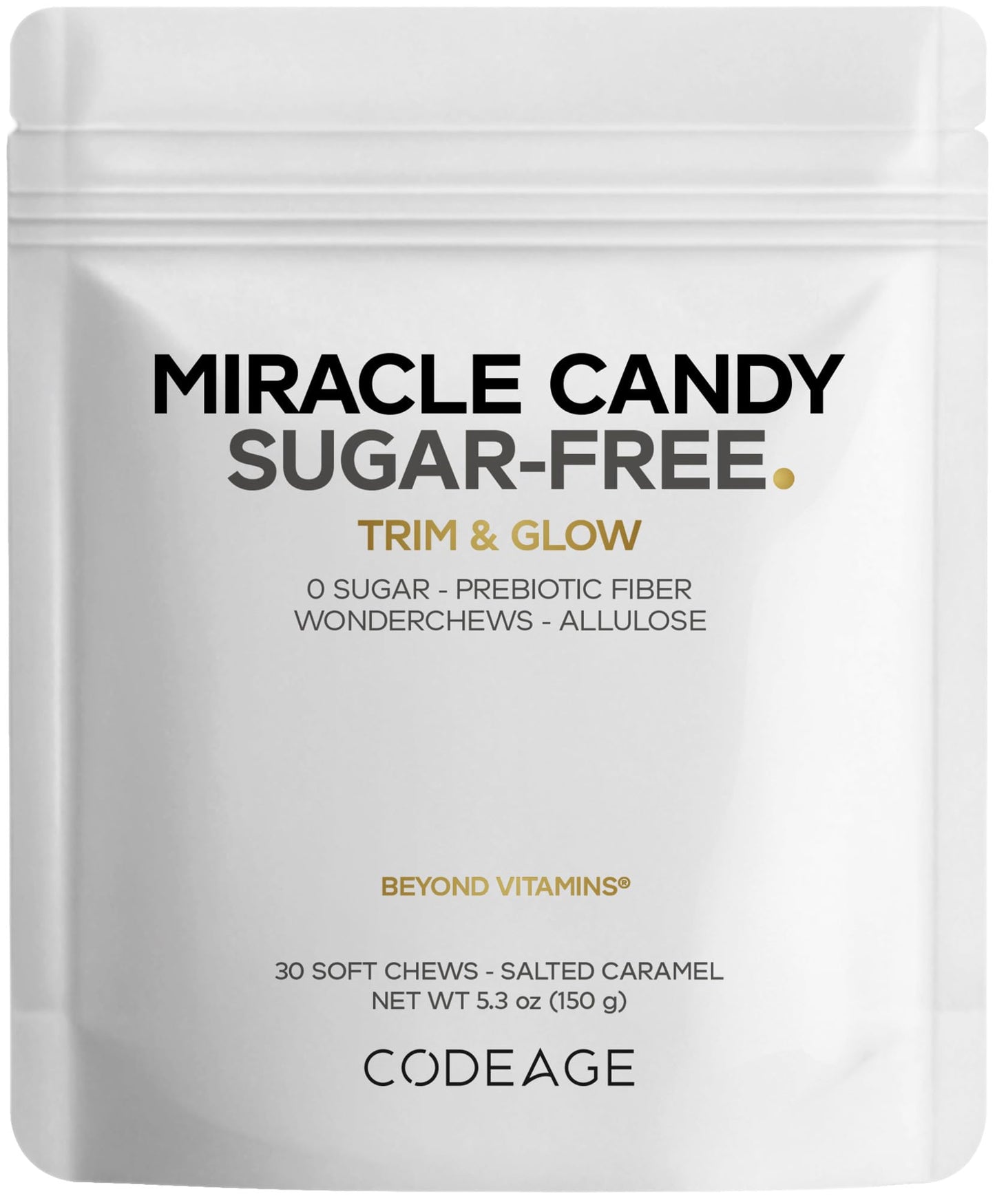 Codeage Miracle Candy Sugar-Free Candies, Salted Caramel Flavor Soft Chews – Allulose, Prebiotic Fiber – Low-Calorie Wonderchews – 0g Sugar Soft Chews - 30 Count CodeageBuy Supplements Australia