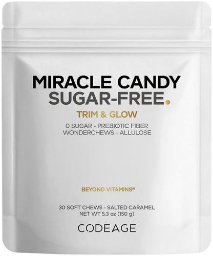 Codeage Miracle Candy Sugar-Free Candies, Salted Caramel Flavor Soft Chews – Allulose, Prebiotic Fiber – Low-Calorie Wonderchews – 0g Sugar Soft Chews - 30 Count CodeageBuy Supplements Australia