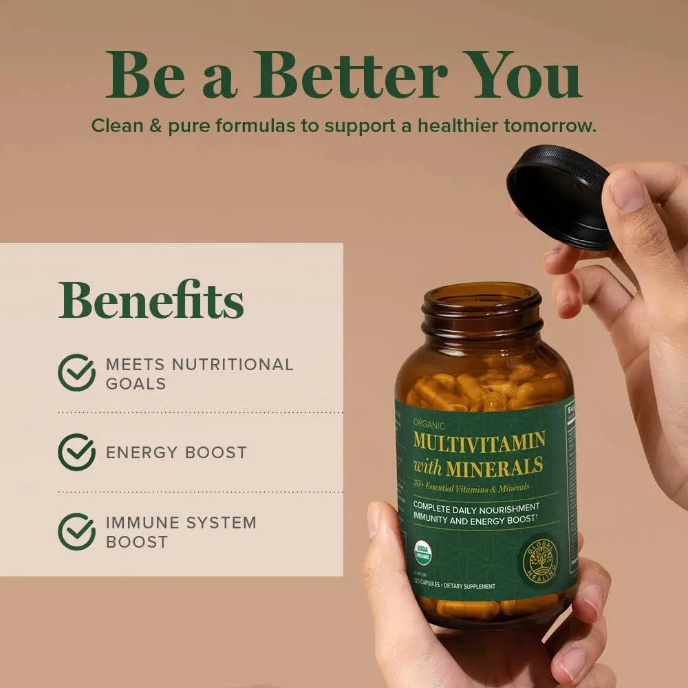 Global Healing Center - USDA Organic Multivitamin for Women & Men - Vitamins Include A, C, D, & More for Your Overall Health & Wellness Needs Global Healing CenterBuy Supplements Australia