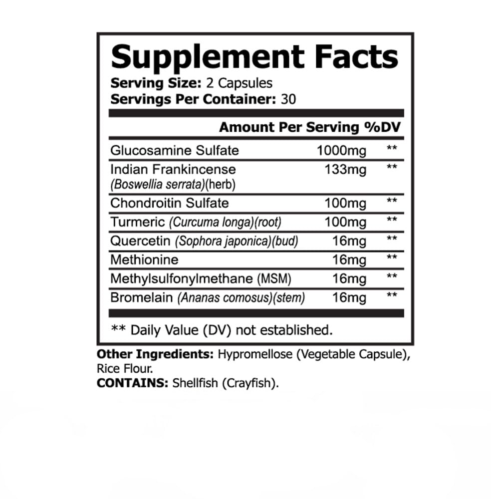 PureNature Joint Rest - Joint Support Supplement with Glucosamine, Chondroitin, Boswellia, MSM, Turmeric, Bromelain, – 60 Capsules PureNature PlusBuy Supplements Australia
