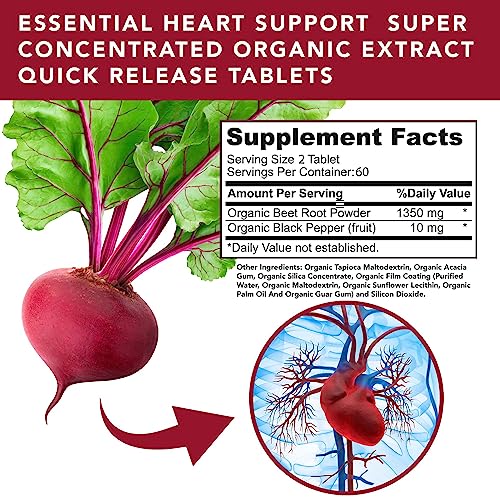 USDA Plant.O Premium Organic Beet Root Tablets [1350mg Beets Powder] with Black Pepper PLANT.O NUTRITIONBuy Supplements Australia