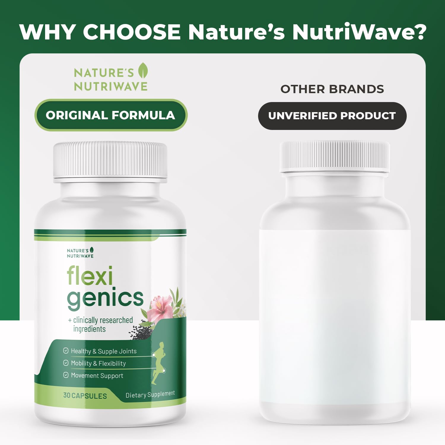 Flexigenics – Natural Support Formula with Green Tea Extract, Black Cumin Seed & Vitamin K2 – Non-GMO, Easy-to-Take – 30 Capsules, 1 Month Supply Nature’s NutriWaveBuy Supplements Australia