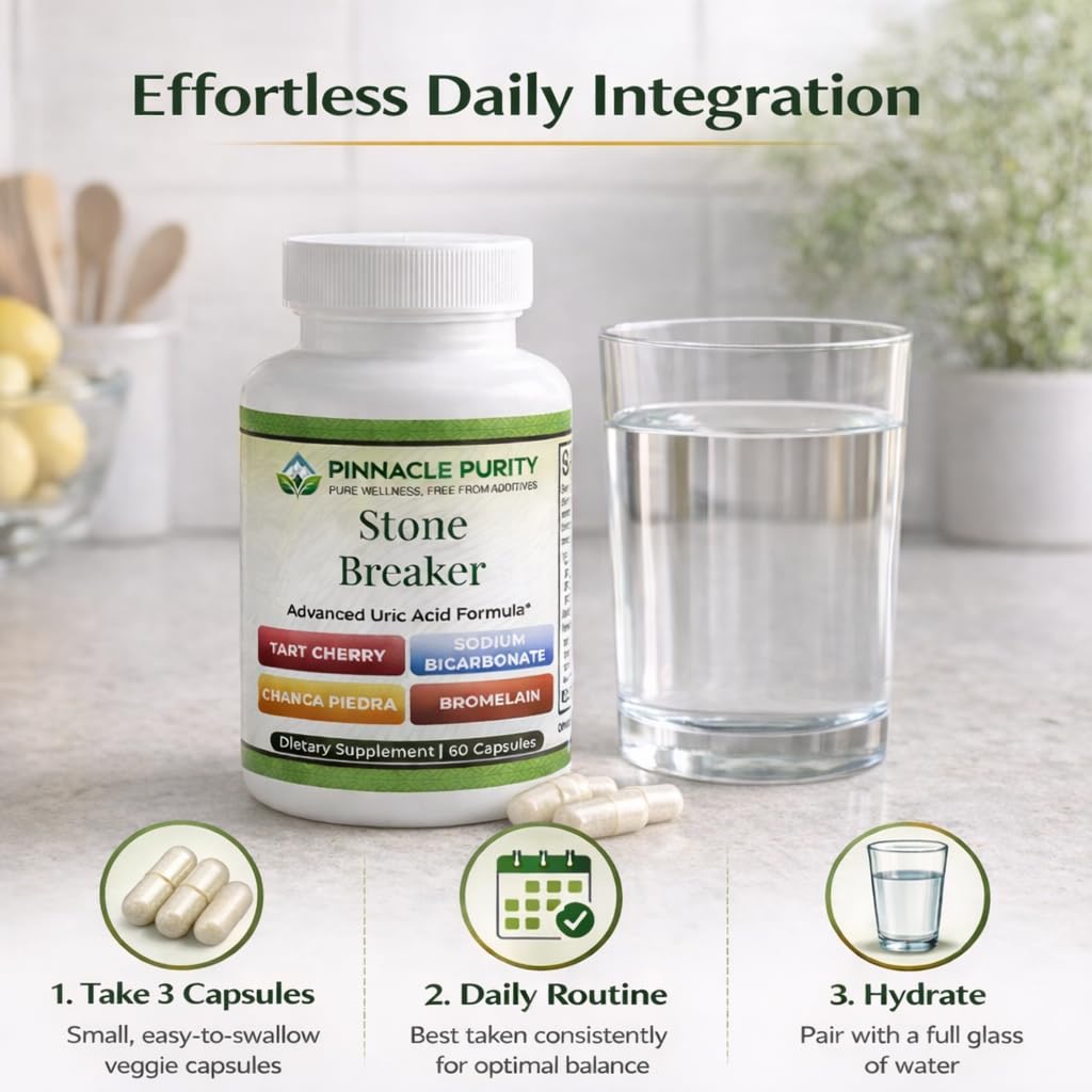 Pinnacle Purity Stone Breaker 60 Capsules, With Chanca Piedra, Tart Cherry & Bromelain – Supports Kidney & Liver Balance, Promotes Gentle Stone Management, Enhances Natural Cleansing Pathways, Non-GMO Pinnacle PurityBuy Supplements Australia