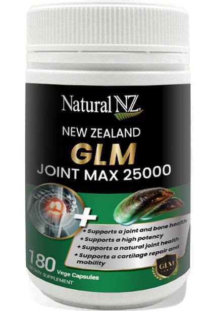 Natural NZ GLM (Green Lipped Mussel) Joint Max 25000 180 Capsuels (1) Natural NZBuy Supplements Australia