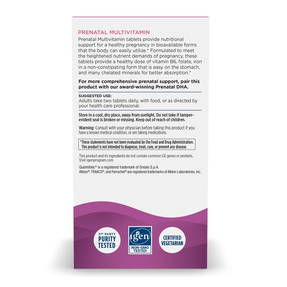 Nordic Naturals Prenatal Multivitamin for Women - Daily Vegetarian Prenatal Vitamins - 22 Essential Nutrients, Including B6, Folate, and Iron - 60 Tablets - 30 Servings Nordic NaturalsBuy Supplements Australia