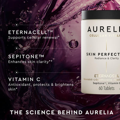 AURELIA Skin Perfection | Advanced Cellular Anti-Aging Supplement | Enhance Skin Clarity, & Tone | with Zinc, Resveratrol, Niacinamide, Ergothioneine, & Vitamin C AURELIABuy Supplements Australia