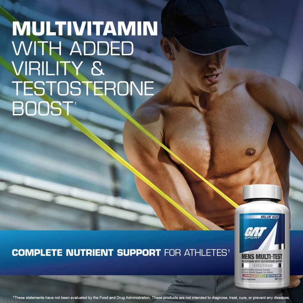GAT SPORT Men's Multi + Test, Premium Multivitamin Tablets (60 Count) GAT SPORTBuy Supplements Australia