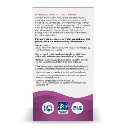 Nordic Naturals Vegetarian Prenatal Multivitamin Minis - 90 Easy to Swallow Tablets - Highly Absorbable Multivitamin and Mineral Supplement to Support Pregnancy - Non-GMO, 30 Servings Nordic NaturalsBuy Supplements Australia