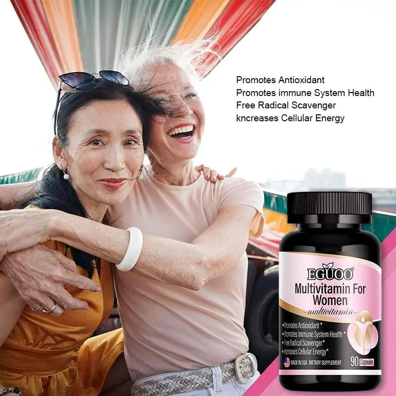EGUOO Women’s Multivitamin 90 Capsules - Vitamin C, E, Biotin & Folic Acid for Energy, Immune Support, Brain, Heart, Eye & Bone Health EGUOOBuy Supplements Australia