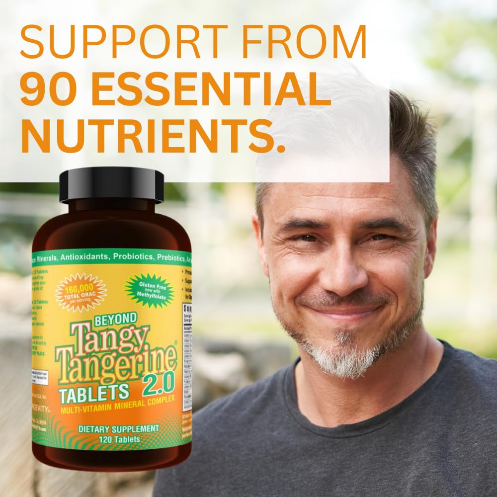 Youngevity Beyond Tangy Tangerine 2.0 Multi-Vitamin & Mineral Complex - Made with Natural & Whole Foods | 160,000 ORAC | 120 Tablets | 1 Bottle YoungevityBuy Supplements Australia
