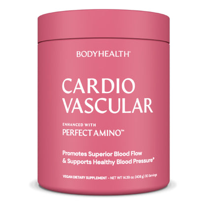 BodyHealth Cardio Vascular with PerfectAmino, Blood Flow and Heart Health Supplement Support with CoQ10, Nicotinamide Riboside, Resveratrol and D-Ribose, Chocolate Flavor, 30 Servings BodyHealthBuy Supplements Australia
