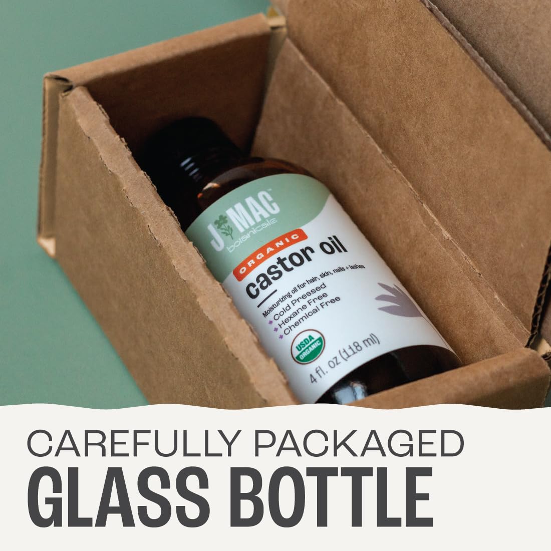 J MAC BOTANICALS Organic Castor Oil Cold Pressed (Glass Bottle, 4 oz ) J MAC BOTANICALSBuy Supplements Australia