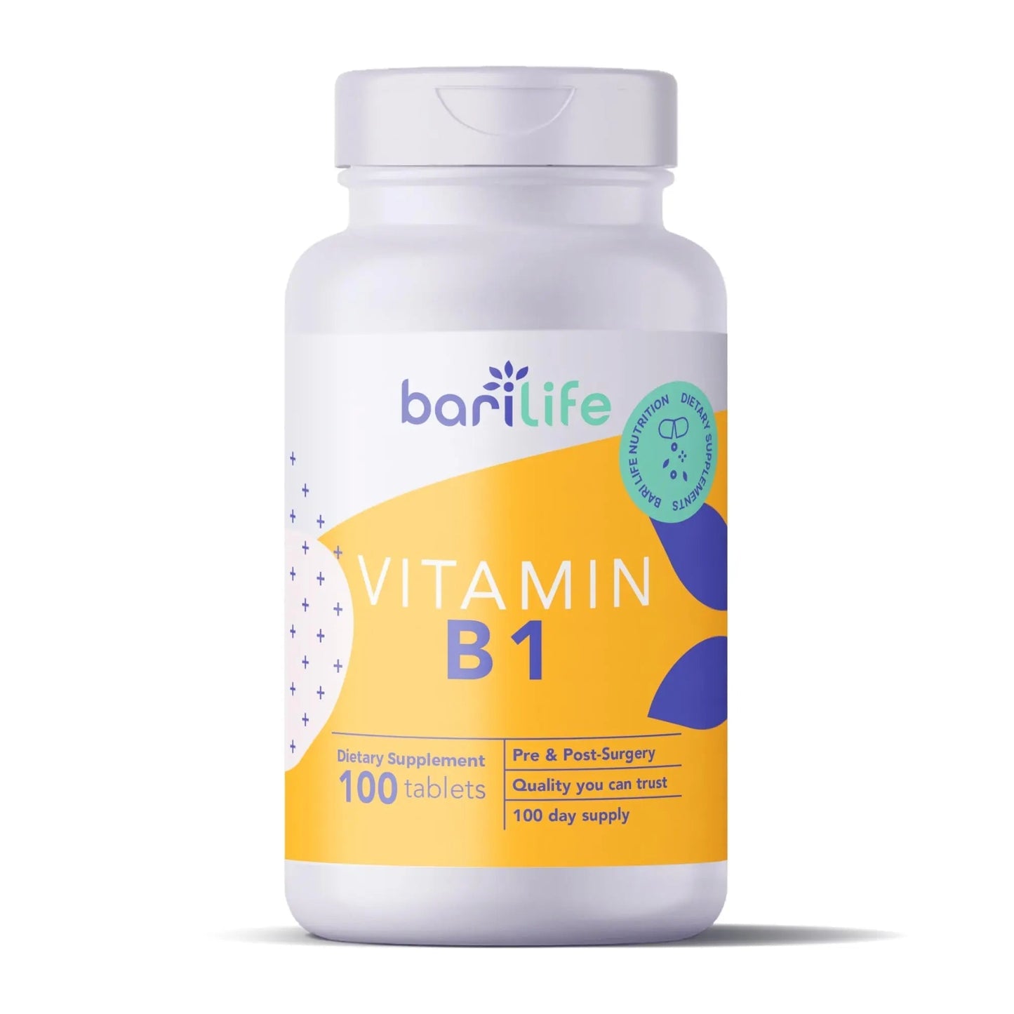 Bari Life Vitamin B1 100mg Tablets, Thiamin, Thiamin, Dietary Supplement (100 Tablets) Bari LifeBuy Supplements Australia