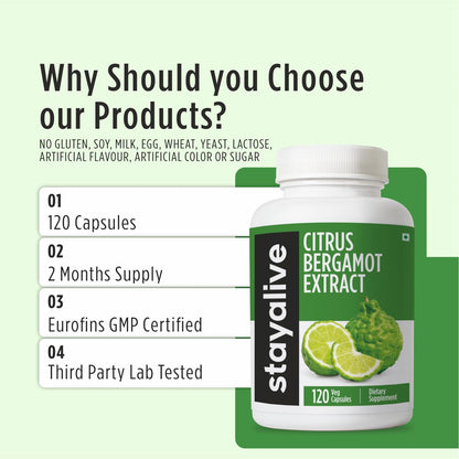 STAY ALIVE Citrus Bergamot Capsules 1000mg, 30:1 Super Extract with 50% Polyphenolic Flavanones, 120 Pills, Citrus Bioflavonoids Supplements for Women & Men | Non-GMO, Gluten-Free STAY ALIVEBuy Supplements Australia