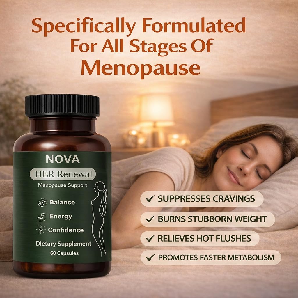 DFTLUUE NOVA Menopause Relief Support for Her - Probiotic Estrogen Balance Formula with Curcuminoids & Botanical Extracts – Supports Hormonal Balance, Comfort & Daily Well-Being – 60 Capsules (1) DFTLUUEBuy Supplements Australia