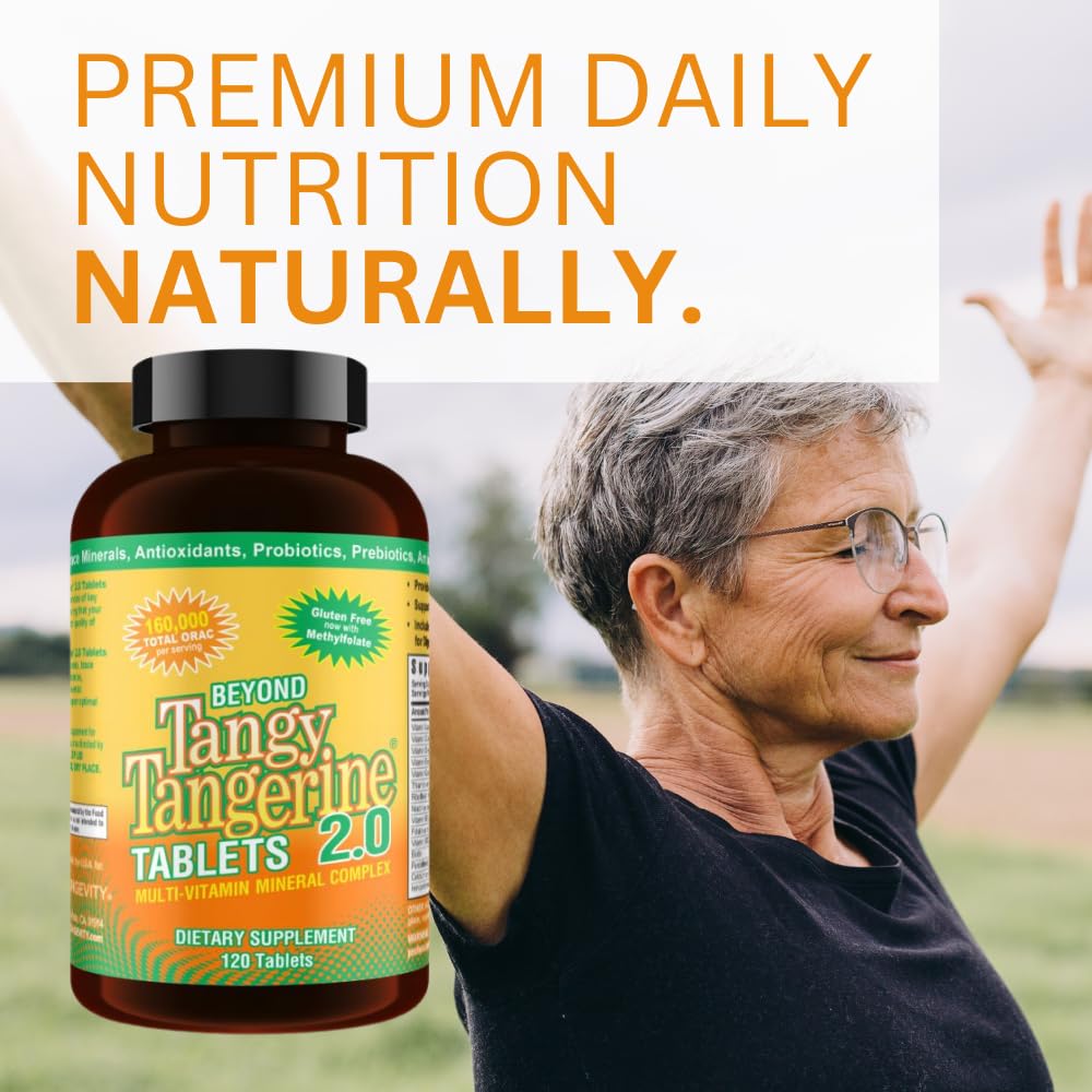 Youngevity Beyond Tangy Tangerine 2.0 Multi-Vitamin & Mineral Complex - Made with Natural & Whole Foods | 160,000 ORAC | 120 Tablets | 1 Bottle YoungevityBuy Supplements Australia