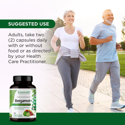 EMERALD LABS Bergamot+ - Supports Metabolism & Heart Health with Bergamot, Pomegranate, Amla & Camu Camu - Gluten-Free & Vegan - 60 Vegetable Capsules (30 Servings) EMERALD LABSBuy Supplements Australia