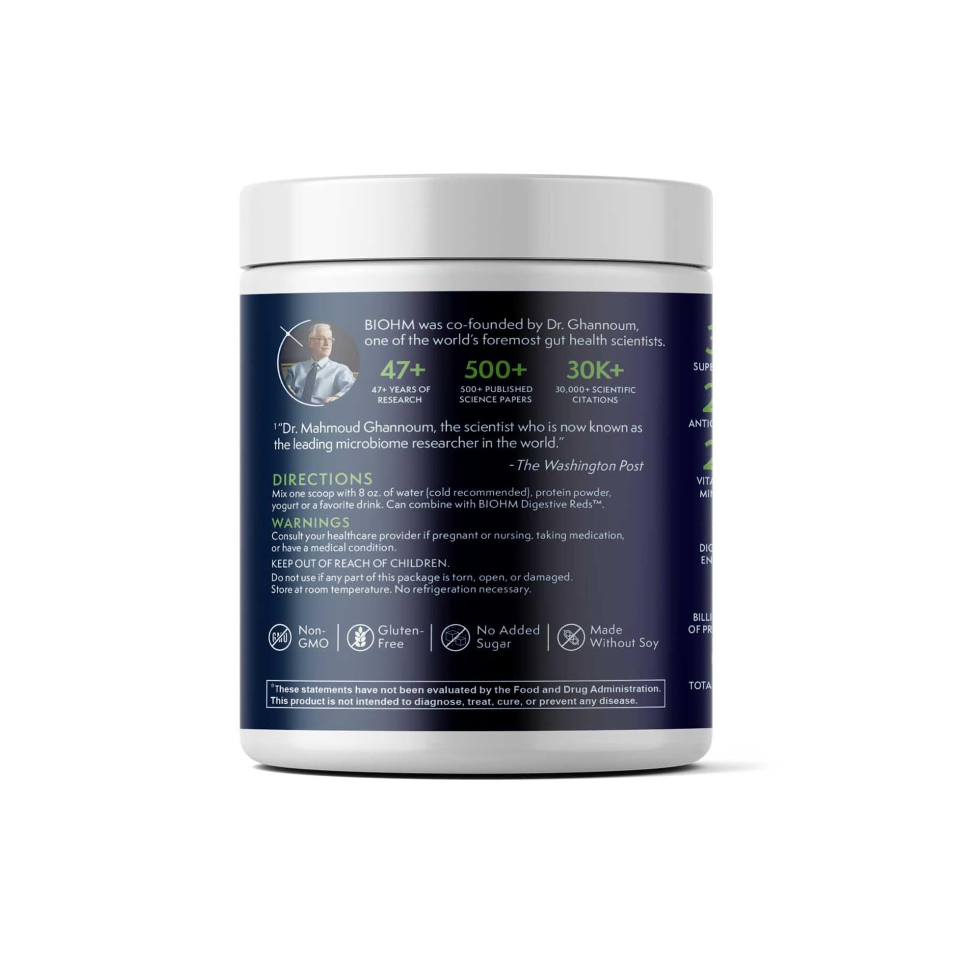 BIOHM Digestive Greens, Green Superfood Powder (7.4 Oz, 30 Servings) Immune & Gut Health Support with Antioxidants, Vitamins, Probiotics & Enzymes, Good Source of Fiber, Berry Flavor BIOHMBuy Supplements Australia