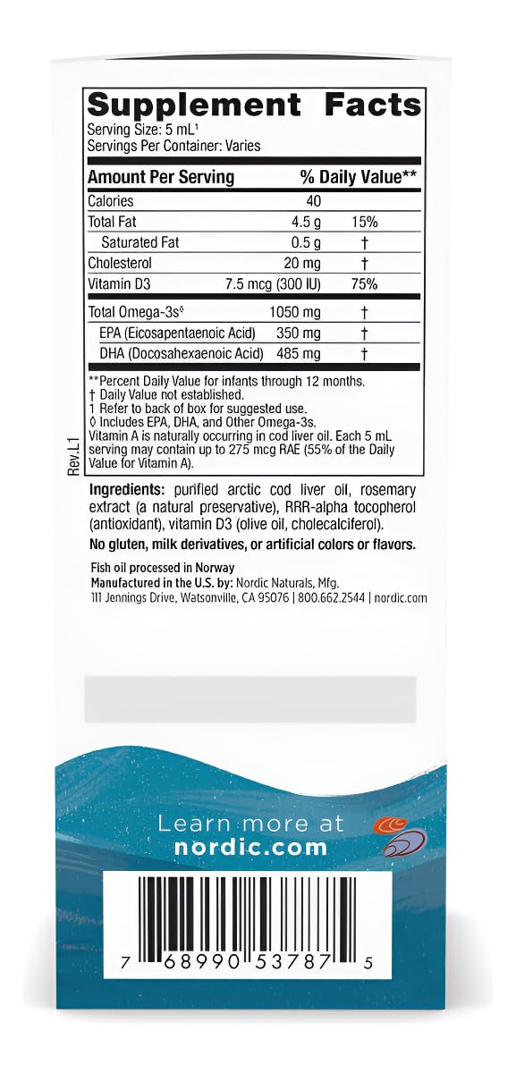 Nordic Naturals Baby’s DHA, Unflavored - 2 oz - 1050 mg Omega-3 + 300 IU Vitamin D3 - Supports Brain, Vision & Nervous System Development in Babies - Non-GMO - Servings May Vary Nordic NaturalsBuy Supplements Australia