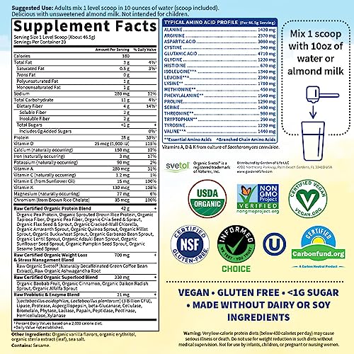 Garden of Life Raw Organic Fit Vegan Protein Powder Vanilla, 28g Plant Based Protein Garden of LifeBuy Supplements Australia