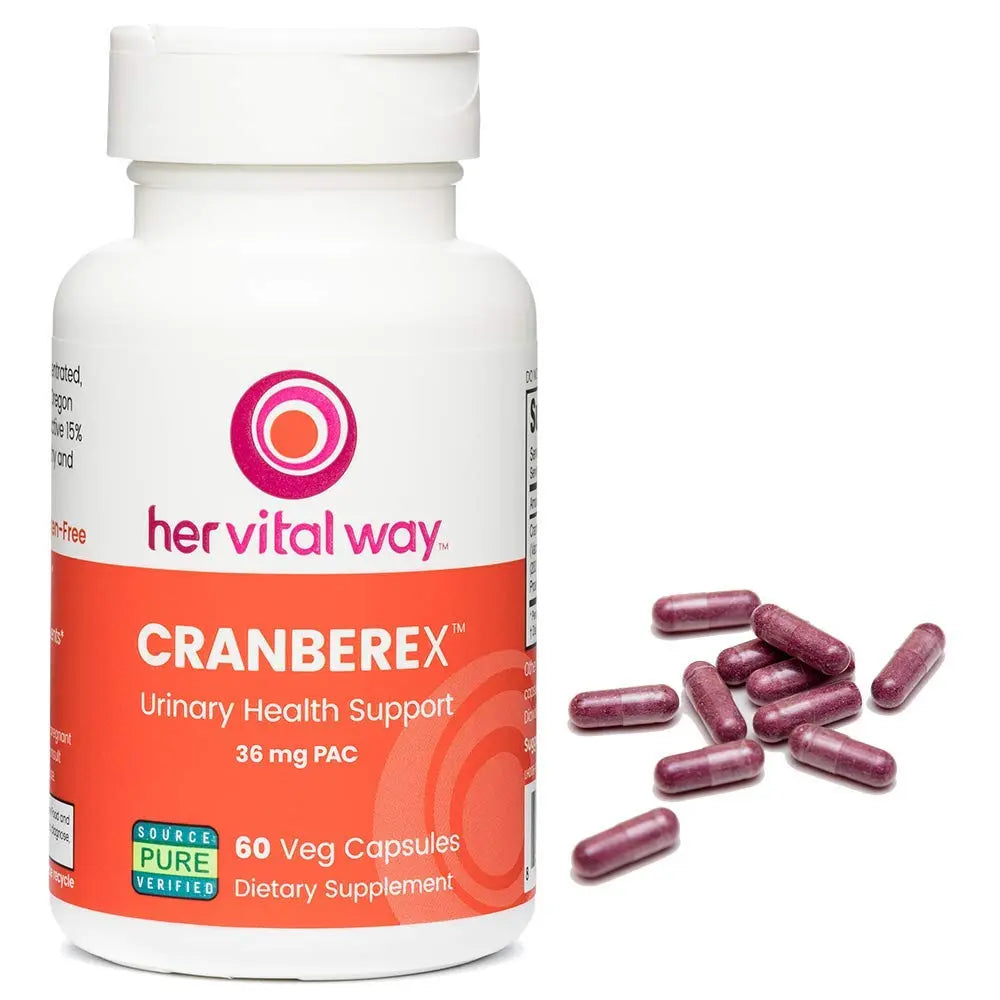 her vital way Cranberex - Cranberry Pills for Women and Men - Cranberry Supplement with 36mg PAC - Cranberry Extract Capsules for Urinary Tract Health and Kidney Care - 60 Veg Capsules her vital wayBuy Supplements Australia