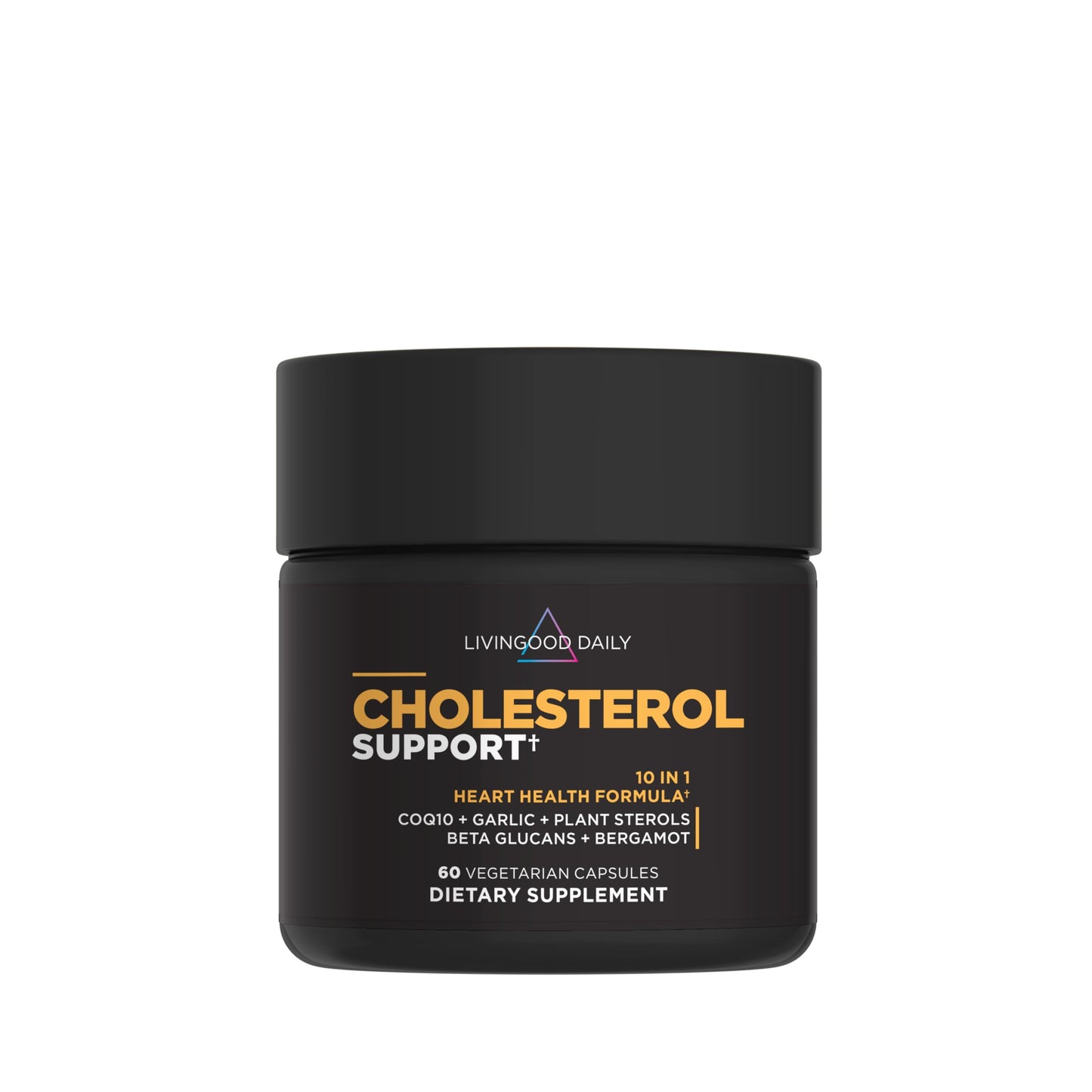 Livingood Daily Cholesterol Support Supplement with Garlic, CoQ10, Vitamin E, Bergamot, Plant Sterols for Body and Heart Health Support, Supports LDL and Triglycerides, Gluten Free, Vegan, 60 Capsules Livingood DailyBuy Supplements Australia
