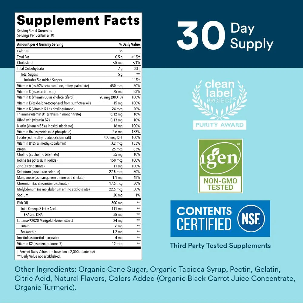 SmartyPants Women's Multivitamin Gummies, Sugar Free: Biotin, Methylfolate, Omega 3 (ALA), Vitamin D & Teen Guy Multivitamin Gummies: Omega 3 Fish Oil (EPA/DHA), Vitamin D3, C, Vitamin B12, B6 SmartyPantsBuy Supplements Australia