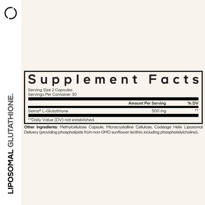 Codeage Liposomal Glutathione Supplement - Pure Reduced Setria L-Glutathione, Liposomal Delivery, Phospholipid Complex - Vegan, Non-GMO - 2-Pack CodeageBuy Supplements Australia