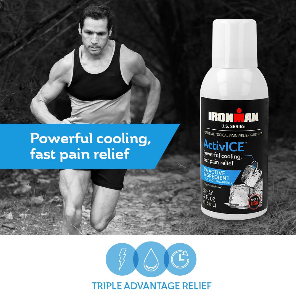 Curad IRONMAN ActivICE Cooling Spray, Topical Pain Relief for Arthritis, Joint, Muscle, Back & Body Aches & Pain, 4 oz (1 count) CuradBuy Supplements Australia