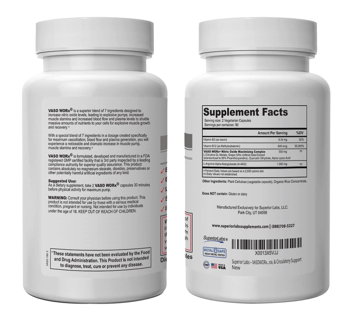 Superior Labs – VASOWORx  – Nitric Oxide Supplement – Extra Strength - 1,600 mg Superior LabsBuy Supplements Australia