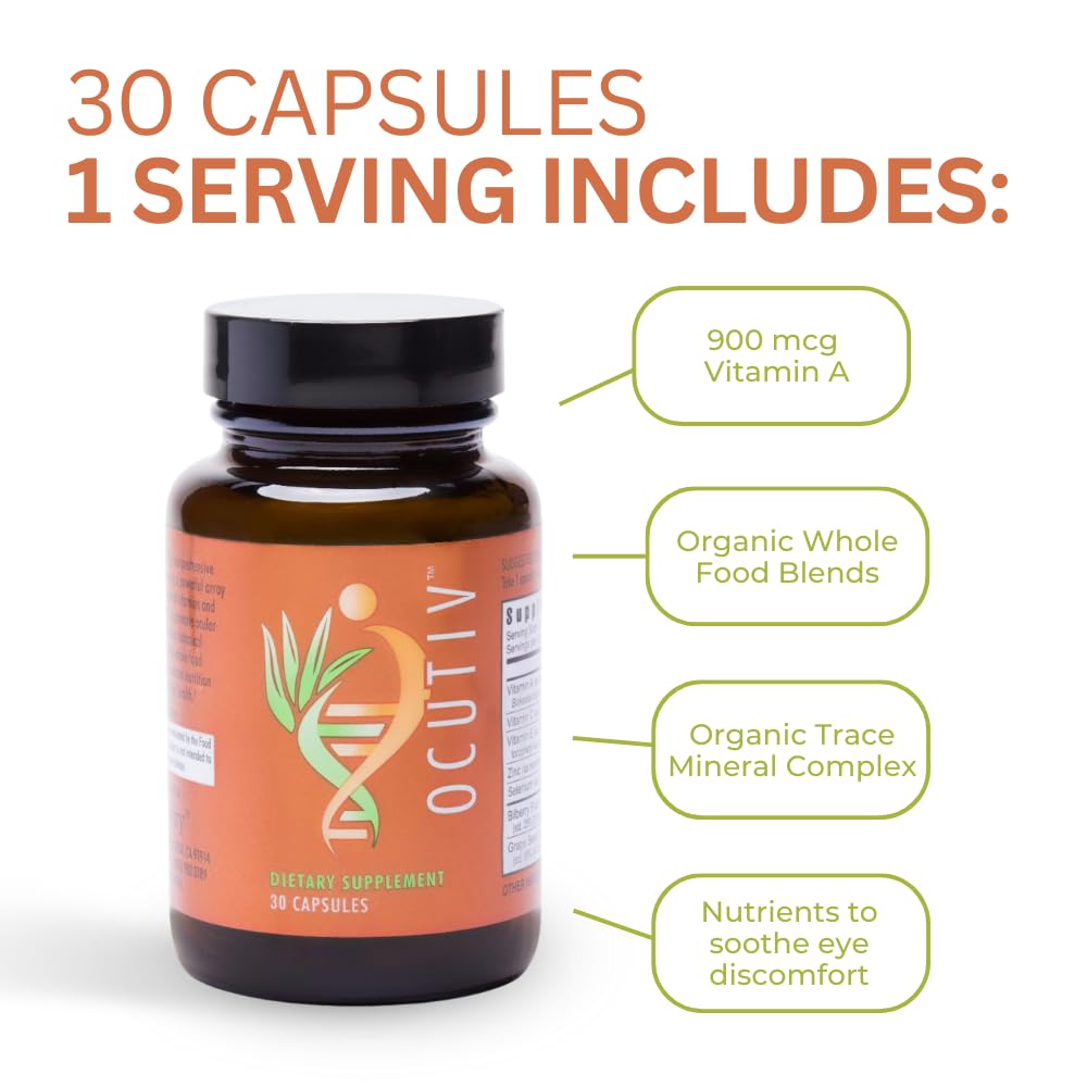 Youngevity Ocutiv™ - Eye Vitamin & Mineral Supplement - Contains Vitamin A, C, E, Zinc, Bilberry, Lutein, Lycopene, Zeaxanthin, Astaxanthin - 30 Capsules YoungevityBuy Supplements Australia