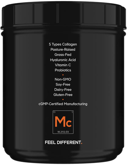 Codeage Multi Collagen Peptides + Probiotics Black Edition, Vitamin C, Hyaluronic Acid Powder Supplement, Grass-Fed, Pasture-Raised, Hydrolyzed, Zero Carbs, Type I, II, III, V & X, Unflavored, 21oz CodeageBuy Supplements Australia
