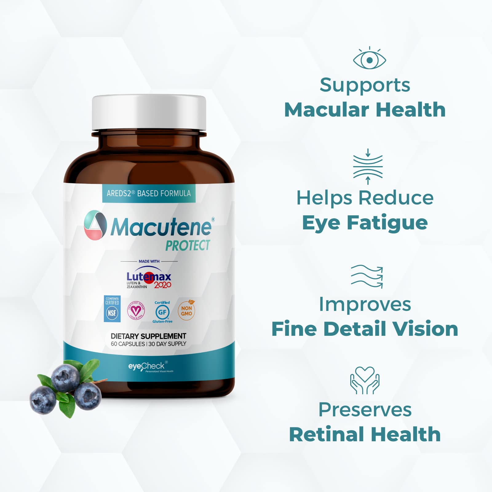 Natural Eye Health Vitamins with Bilberry Zeaxanthin Lutein - Macular Supp EyecheckBuy Supplements Australia