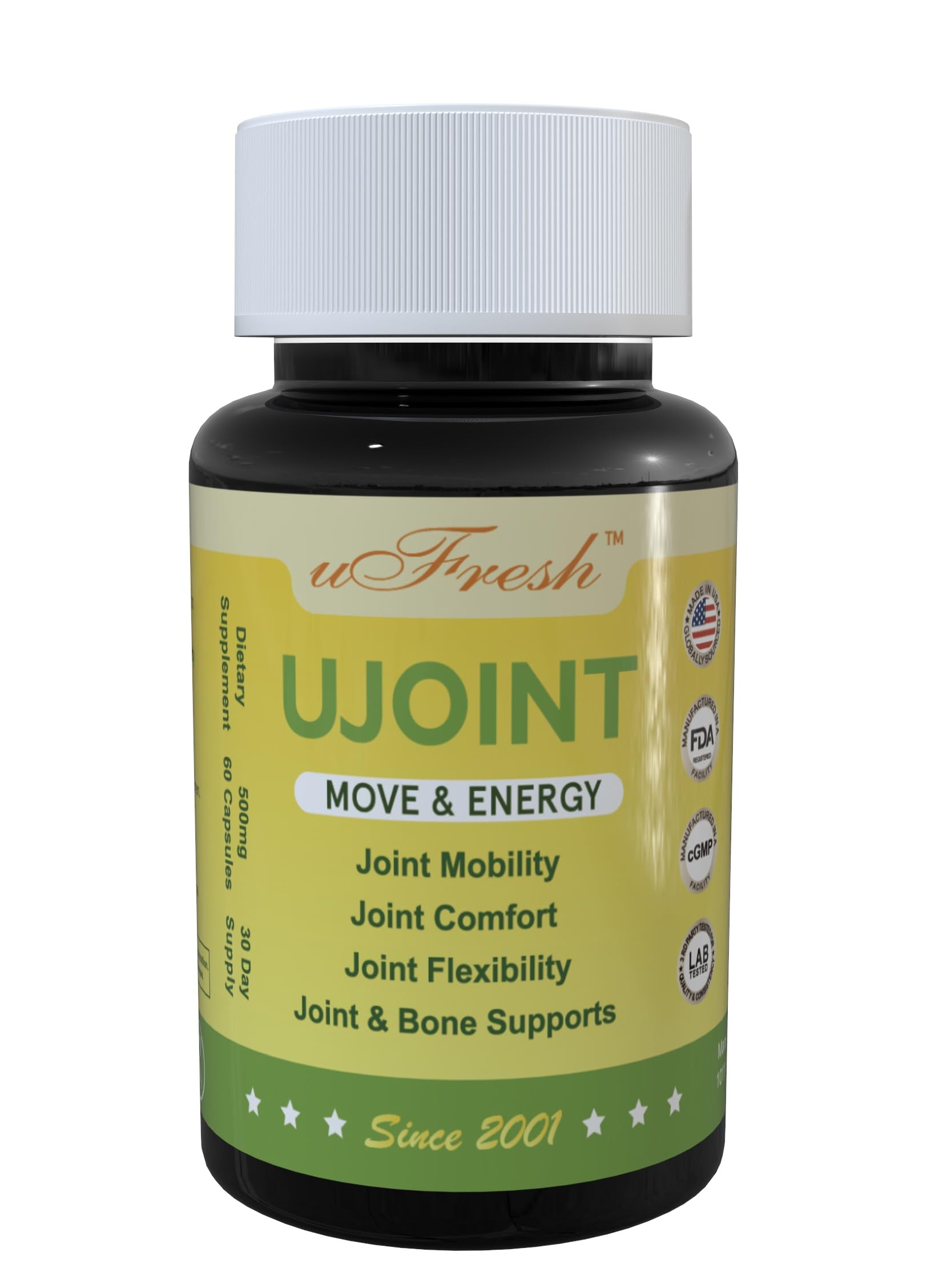 UJoint Move & Energy Joint Flexibility and Mobility Dietary Supplements, 30 Day Supply, 60 Capsules (1) uFreshBuy Supplements Australia