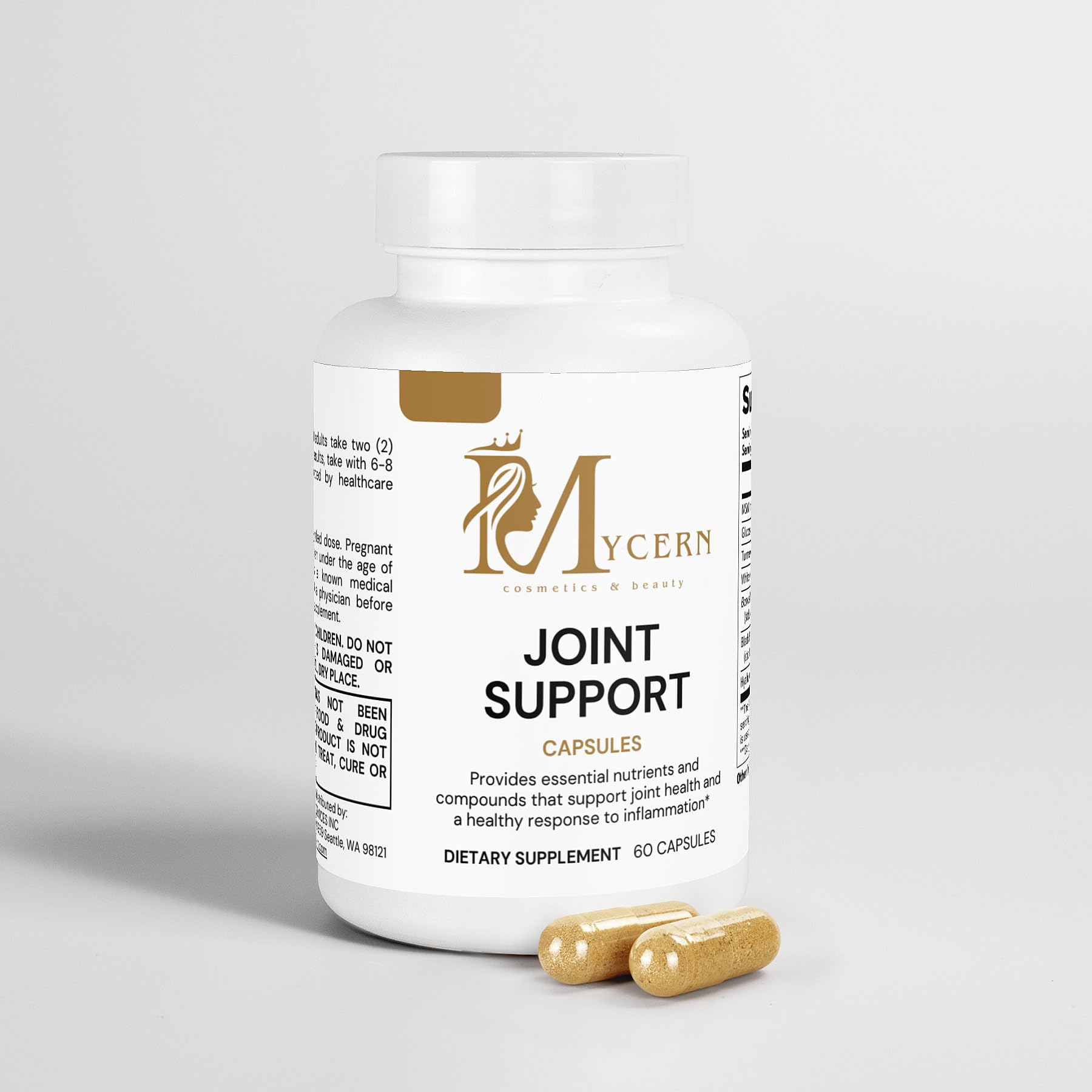 Joint Support Supplement – 60 Caps – MSM, Glucosamine HCl, Turmeric Supplement, Boswellia, Hyaluronic Acid Capsules & Black Pepper, Flexibility, Mobility & Comfort Joint Health – Made in USA MycernBuy Supplements Australia