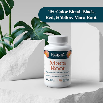 Pattern Wellness Maca Root Extract 20:1-500mg Per Serving – for Men & Women – Tri-Color Black/Red/Yellow Blend – 60 Vegan, Non-GMO Capsules Pattern WellnessBuy Supplements Australia