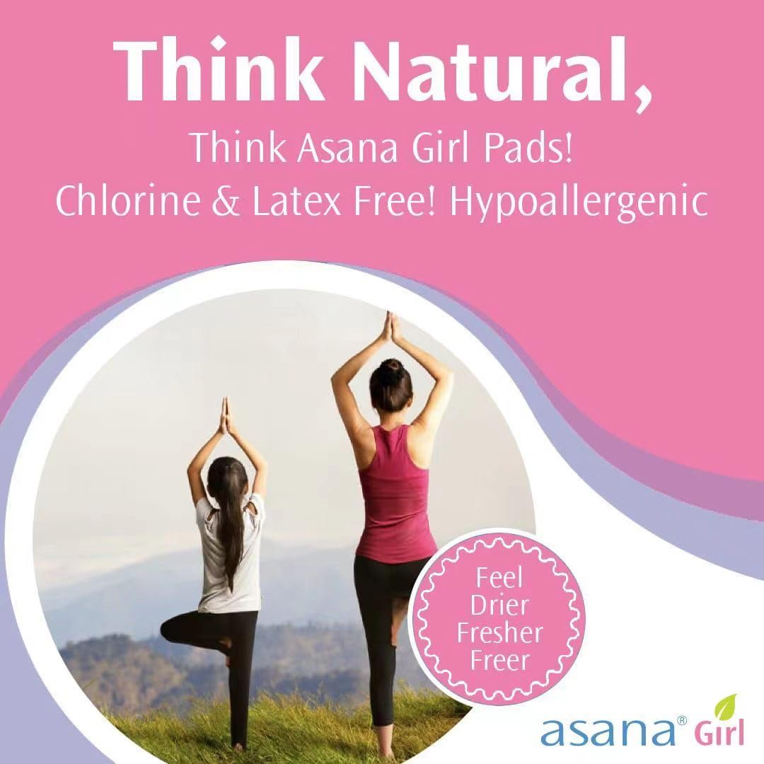 Asana Panty Liners for Girls, Organic Cotton Cover – Controls Odor Naturally, Pads Without Wings AsanaBuy Supplements Australia
