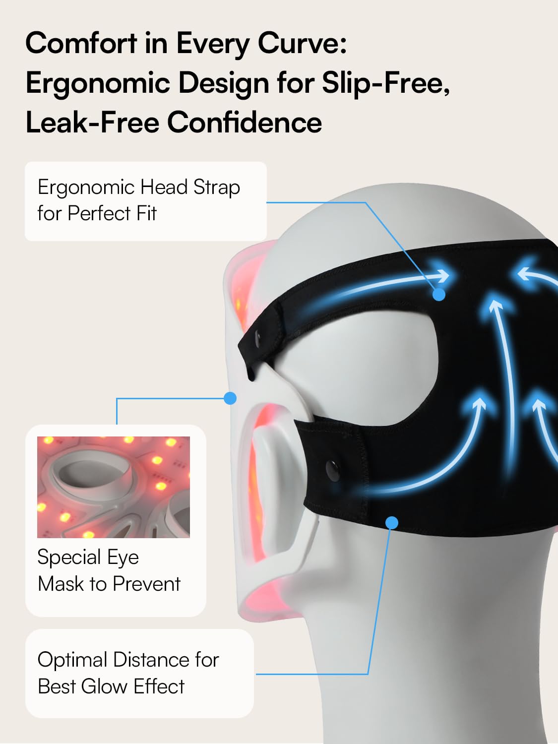 INIA GLOW Light Therapy Mask for Face, LED Mask with Red Blue Green Light and Advanced Near-Infrared INIABuy Supplements Australia