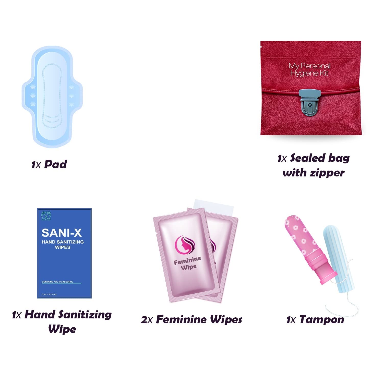 Menstrual Kit All-in-One | Convenience on The Go | Single Period Kit Pack for Travelling, Tweens pH AdvantageBuy Supplements Australia
