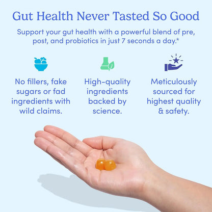 FIRST DAY Women’s Good Gut Tribiotic Gummies – 3-in-1 Prebiotic, Probiotic & Postbiotic Supplement – Supports Immune Function and Digestive FIRST DAY