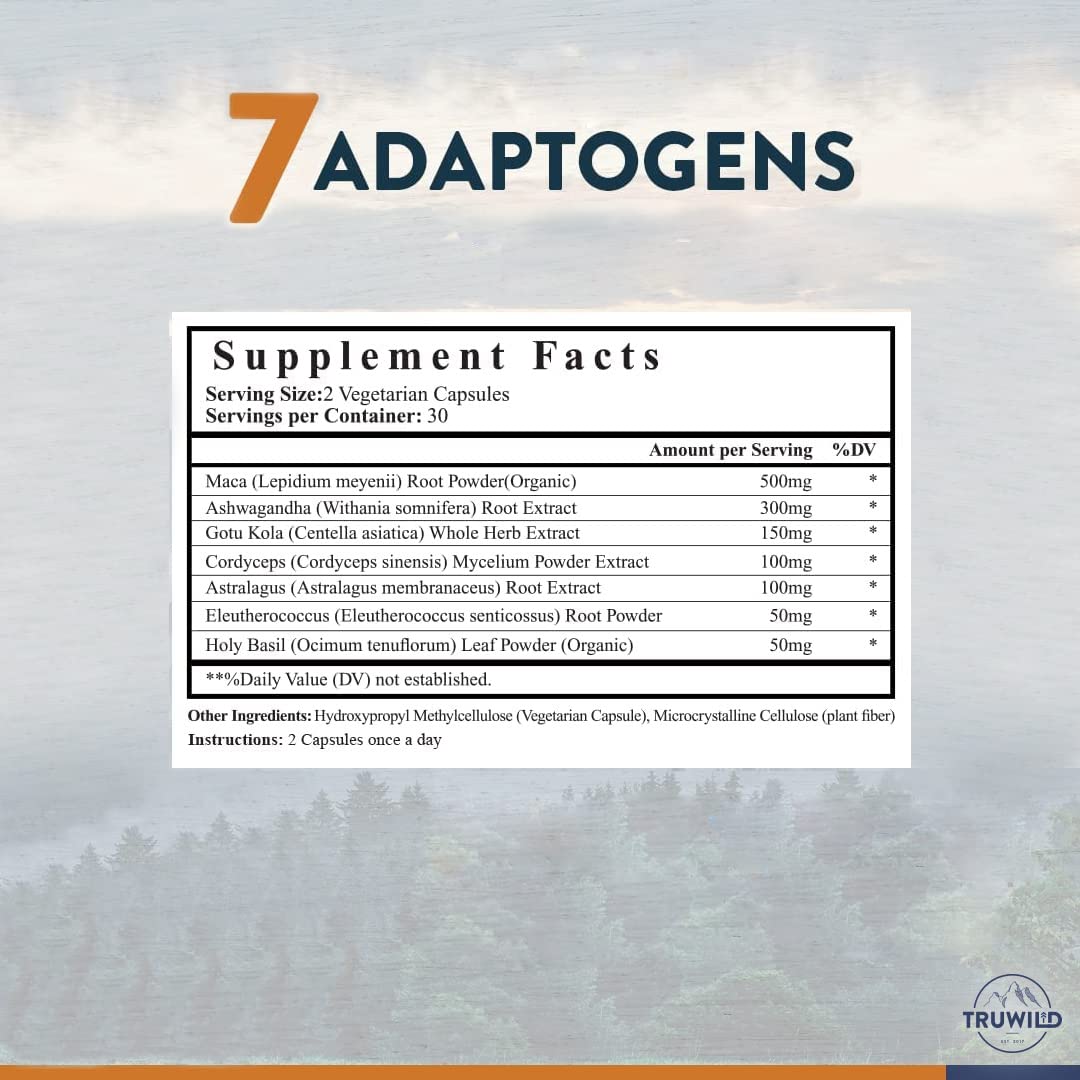 TruWild Adaptogen Blend with Cordyceps Maca Ashwagandha - Full Spectrum Mushroom TruWildBuy Supplements Australia