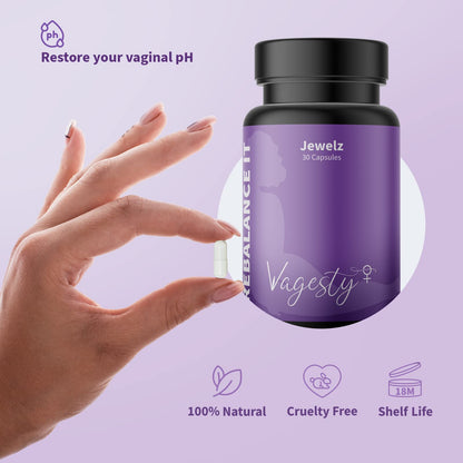 Vagesty Jewelz boric Acid Vaginal Suppositories, 100% Pure boric Acid, rebalance Vaginal pH VagestyBuy Supplements Australia