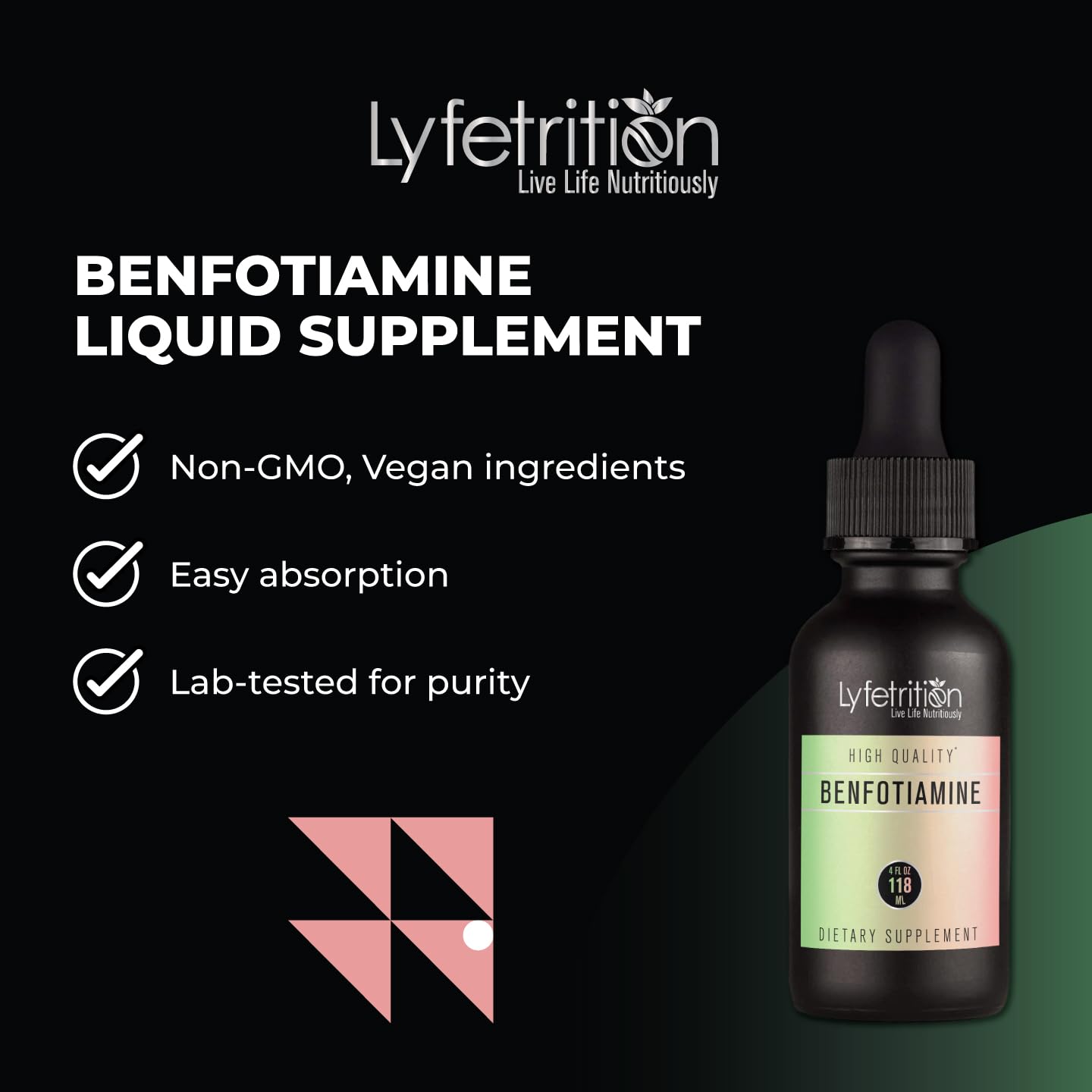 Lyfetrition Benfotiamine 118 ml, 4 FL Oz Liquid, 220 Servings, Made in USA, Quick Absorption, Potent Ingredients, Non-GMO LyfetritionBuy Supplements Australia