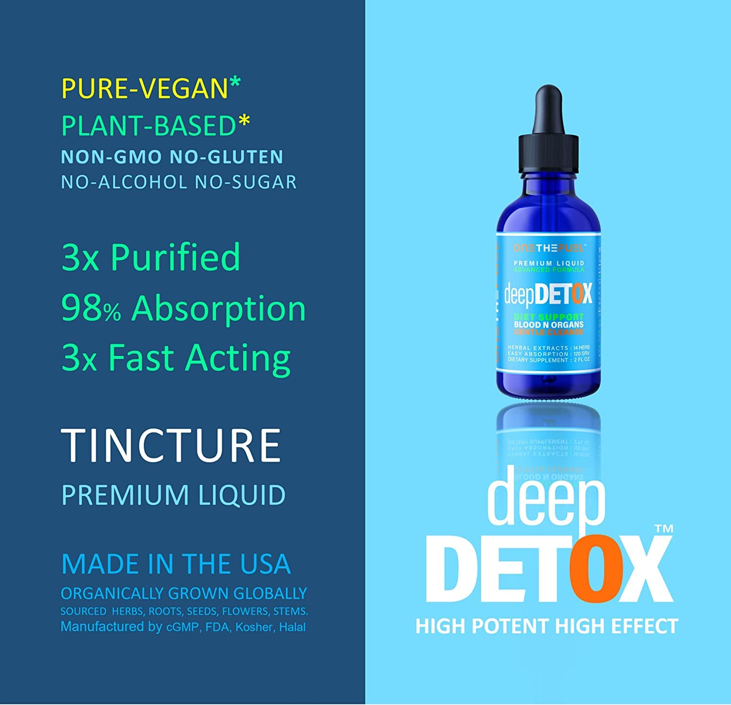 DeepDetox 2oz. Plant-Based Colon Intestinal Gut Liver Cleanse Detox Support. Purify Blood ONETHEFUELBuy Supplements Australia