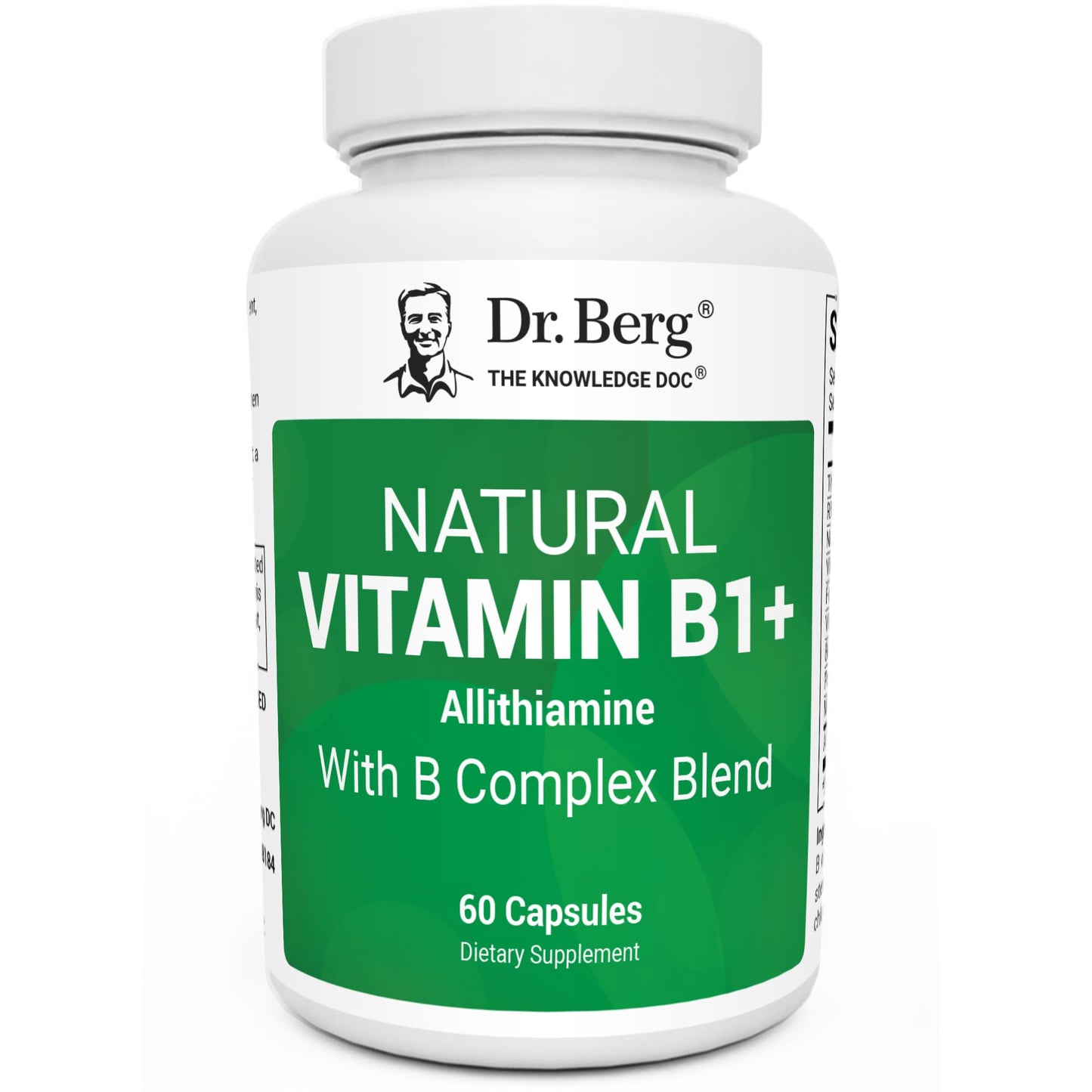 Dr. Berg Natural Vitamin B1 B6 B12 Complex - Allithiamine Vitamin B1 Supplement with 8 Essential Vitamin B Complex for Men & Women Including Thiamin, Niacin, Folate, Magnesium & More - 60 Capsules Dr. Berg NutritionalsBuy Supplements Australia