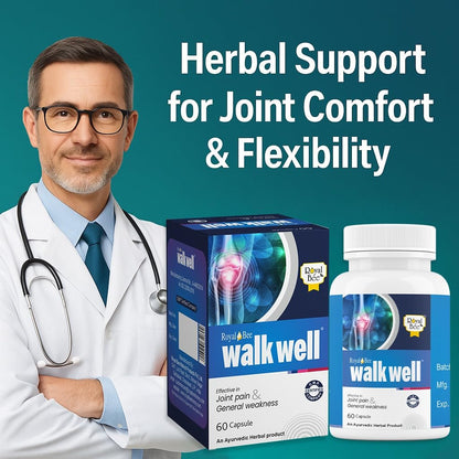 Royal Bee Walkwell Capsules – 60 Capsules – Supports Joint Pain & Inflammation Relief · Useful in Osteoarthritis · Promotes Flexibility & Mobility · Clinically Studied Herbal Ingredients GenericBuy Supplements Australia