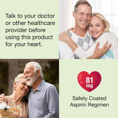 Puregen Labs Aspirin 81 mg Low Dose (NSAID) – 300 Enteric Coated Tablets P Puregen LabsBuy Supplements Australia